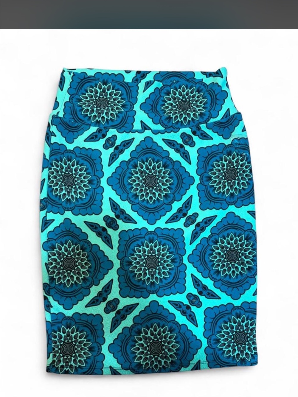 LuLaRoe Turquoise and Teal Floral Pencil Skirt